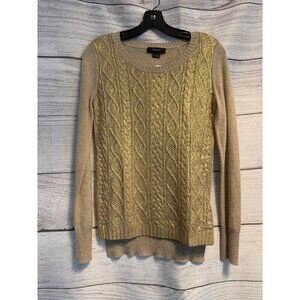 NWT Cable & Gauge Cashmere Sweater With Gold Detailing Size S